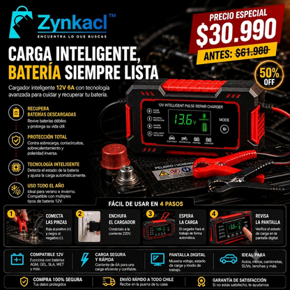 CARGADOR REPARADOR DE BATERIAS PARA AUTO